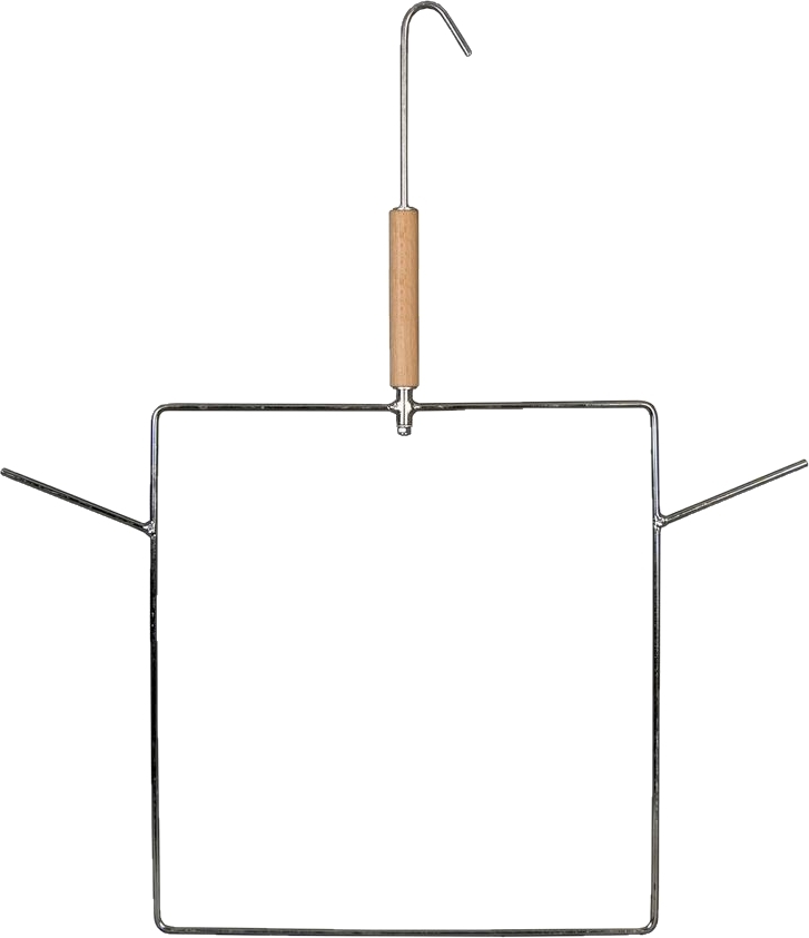 Metallrahmen zum Filzen mit Haken und Holzgriff