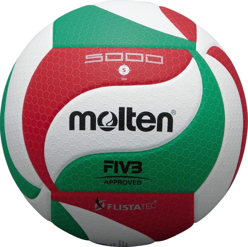 Molten Volleyball, offiziell FIVB zugelassen, rot-weiß-grün mit Flisatec-Technologie