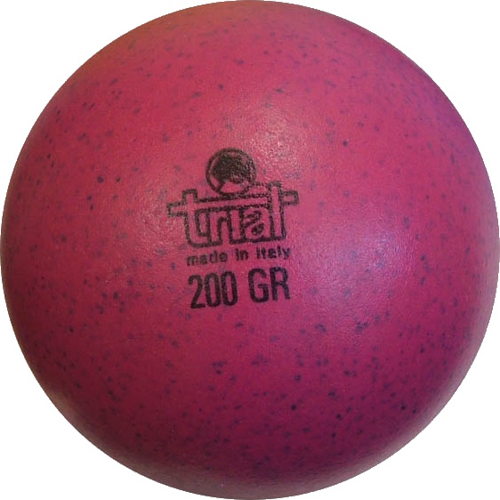 Pinke Gymnastikball mit Aufschrift 'made in Italy', 200 Gramm, Marke Trial