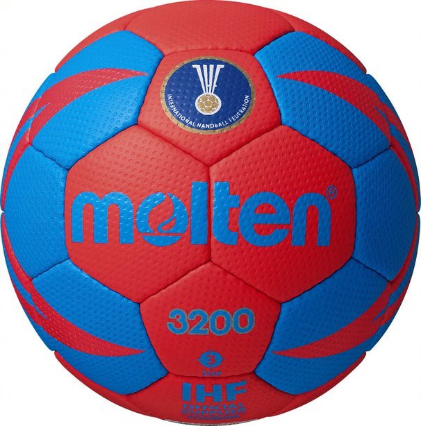 Rot-blauer Molten Handball Größe 3, von der Internationalen Handballföderation (IHF) zertifiziert