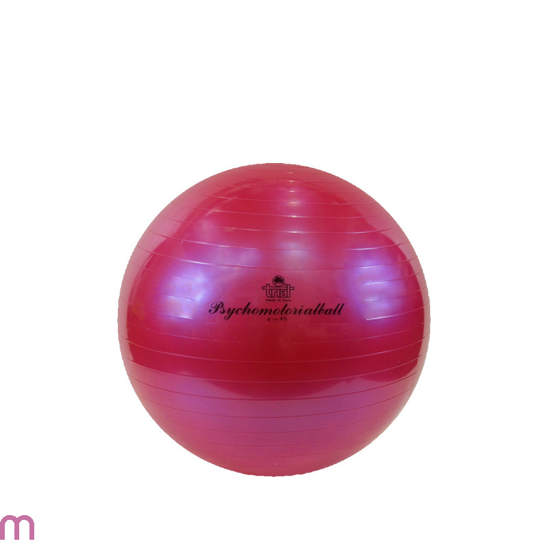 Roter Psychomotorikball, ideal für Fitnessübungen und therapeutische Anwendungen, isoliert auf weißem Hintergrund