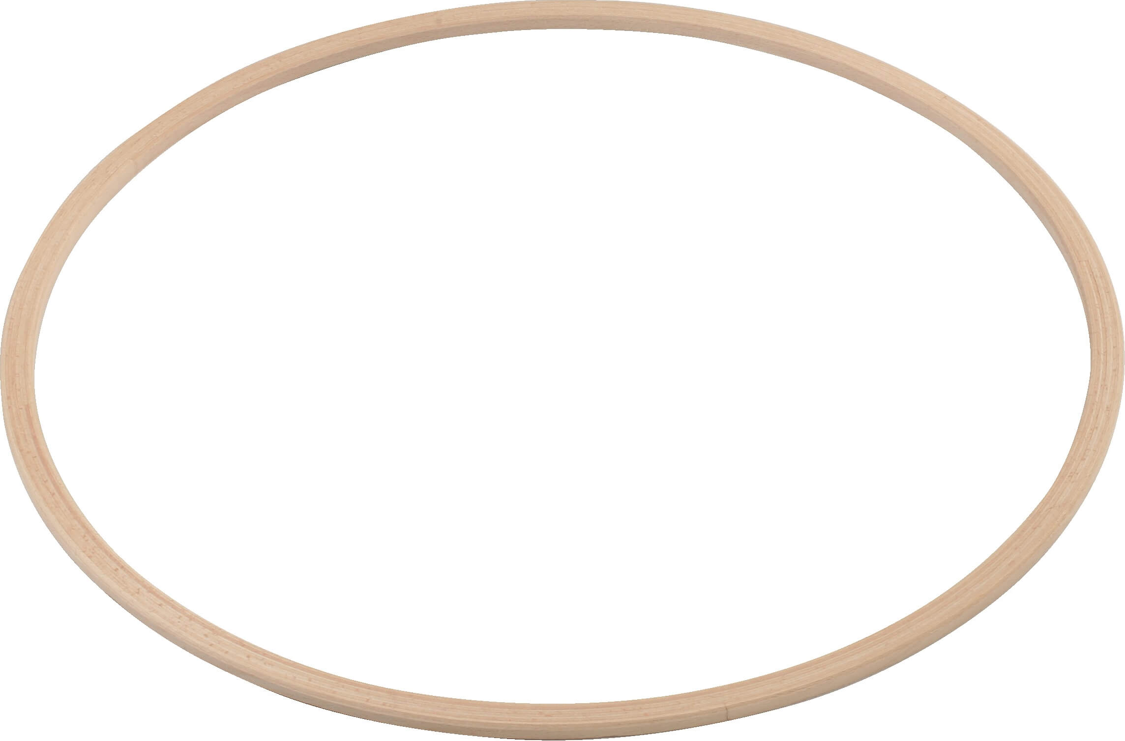 Ein runder Holzring, ideal für DIY-Projekte und Dekoration, auf weißem Hintergrund