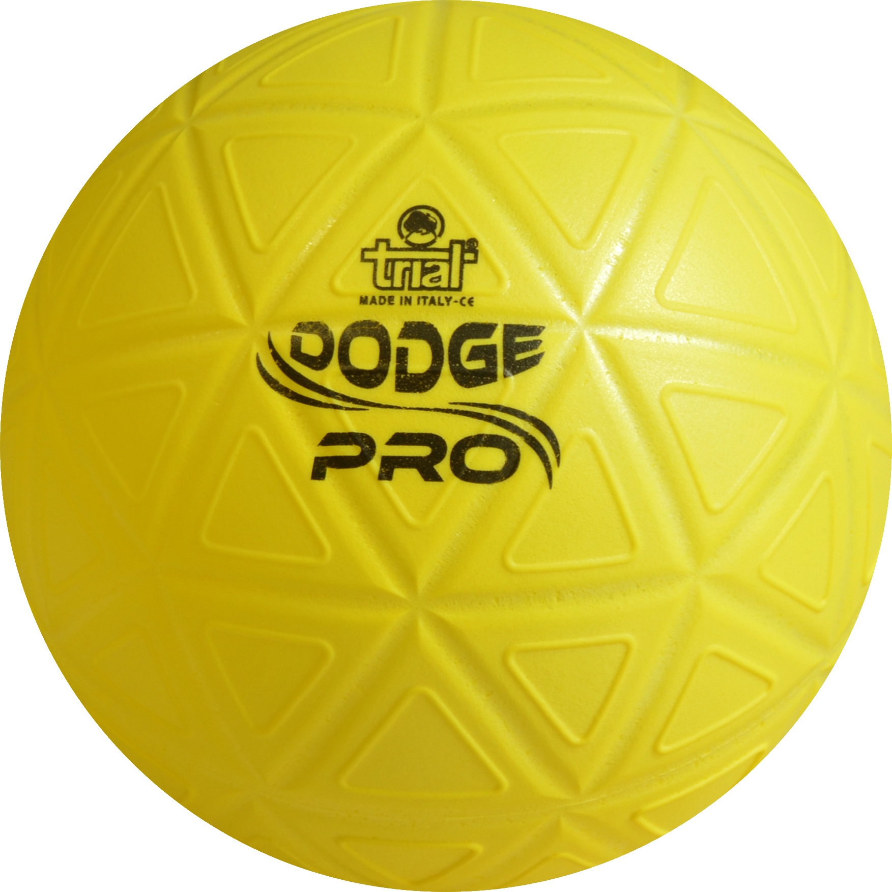 Gelber Dodge Pro Ball mit Textur und Logo
