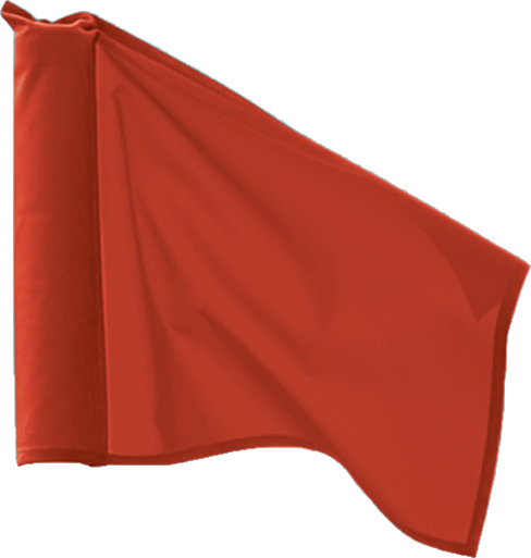 Rote Flagge aus Stoff, detaillierte Nahaufnahme
