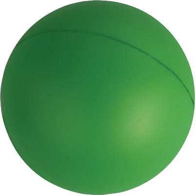 Une balle en caoutchouc verte sur fond blanc