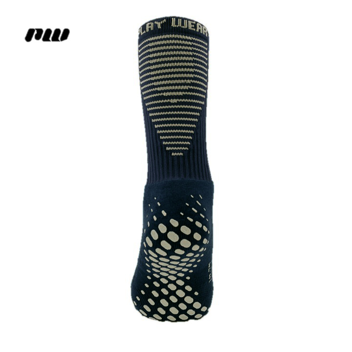 Chaussettes de sport antidérapantes foncées avec design de semelle à pois