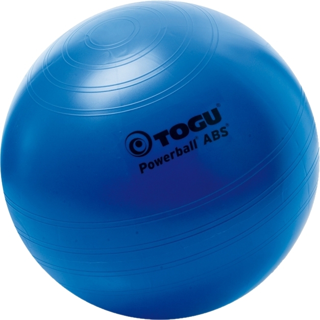 Blauer Togu Powerball ABS Trainingsball, ideal für Fitnessübungen und Gymnastiktraining