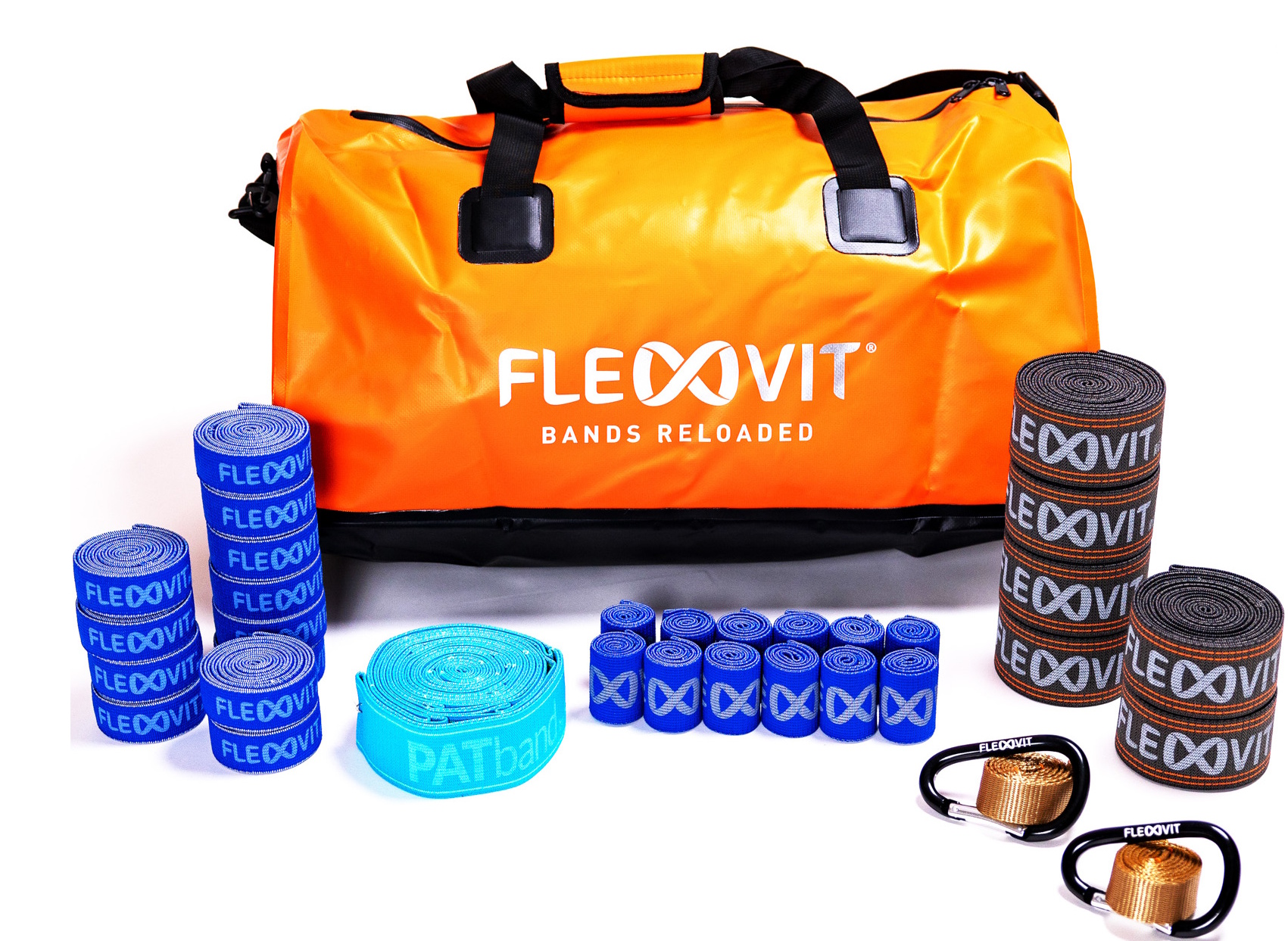 Flexovit Fitnessbändel im Set mit orange Tasche