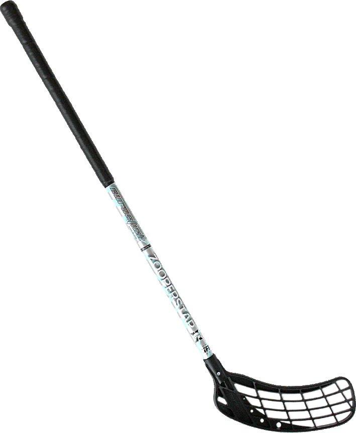 Unihockeyschläger mit schwarzem Griff und Netz blade