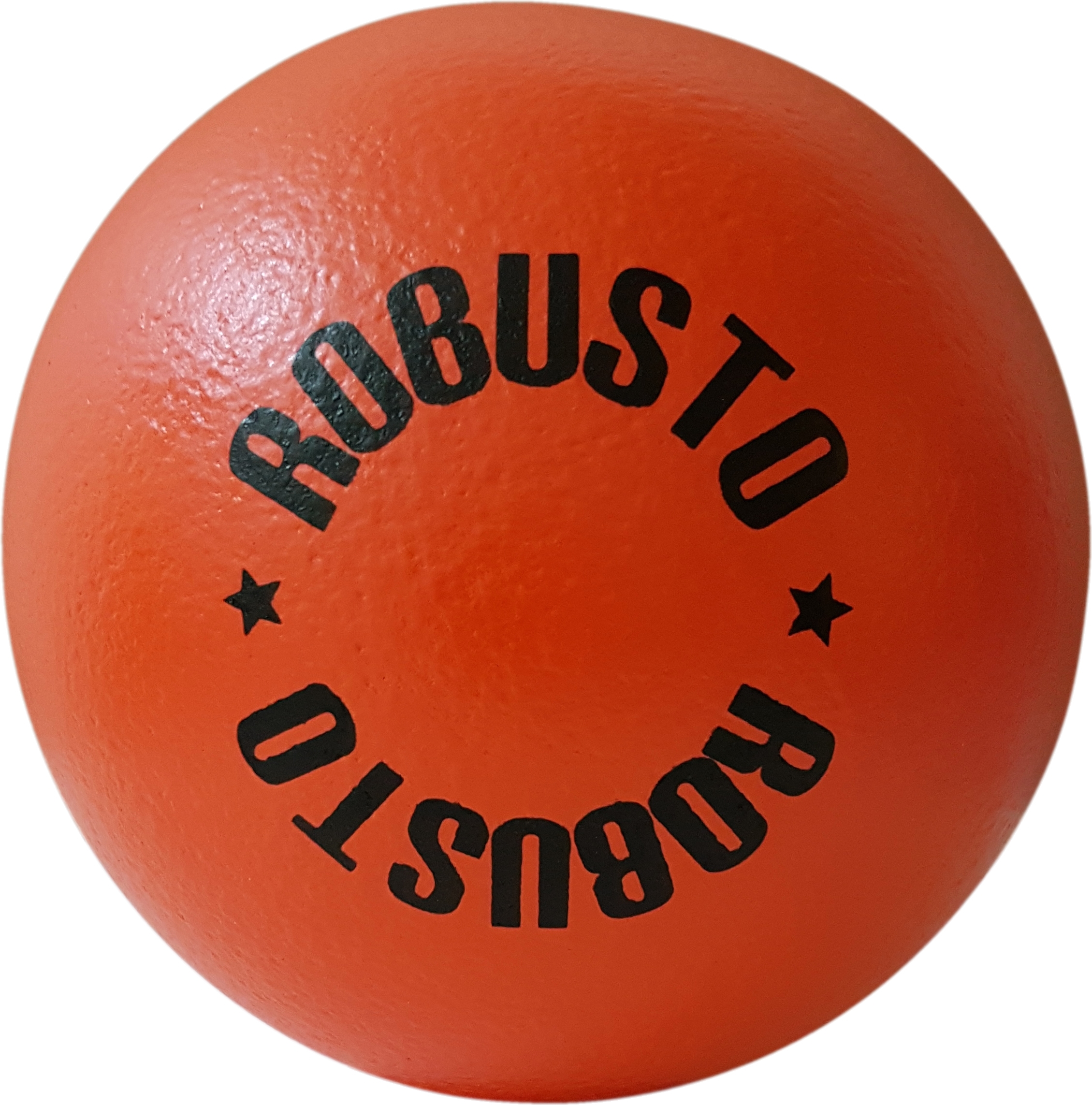 Oranger Robusto Hantelball mit Aufschrift für Fitnessübungen