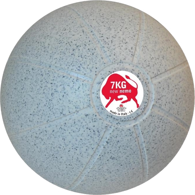 Boule en fonte grise 'New Nemo' de 7 kg, fabriquée en Italie, avec étiquette rouge