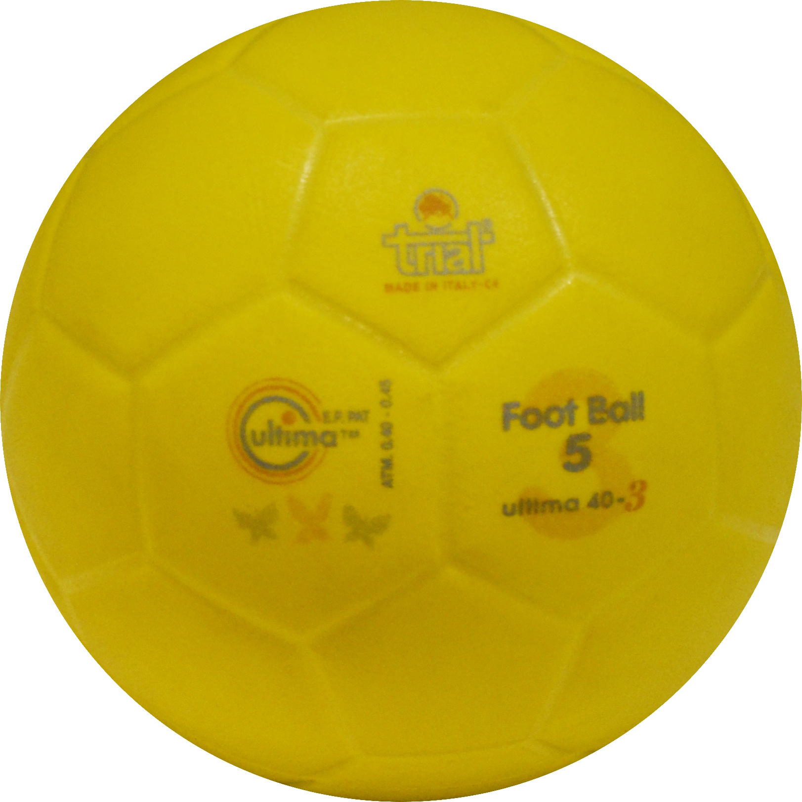 Gelber Fussball der Marke Ultima, Grösse 5