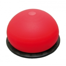 Roter Balance-Trainer mit schwarzer Basis für Fitnessübungen