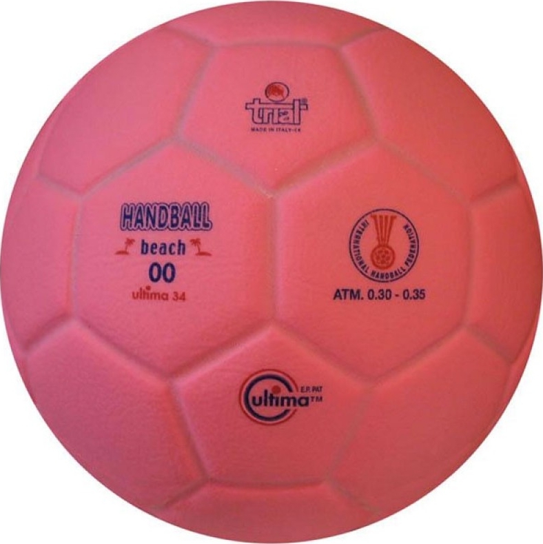 Rosa Handball mit Aufschrift 'Handball Beach', geeignet für Strandspiele und Training