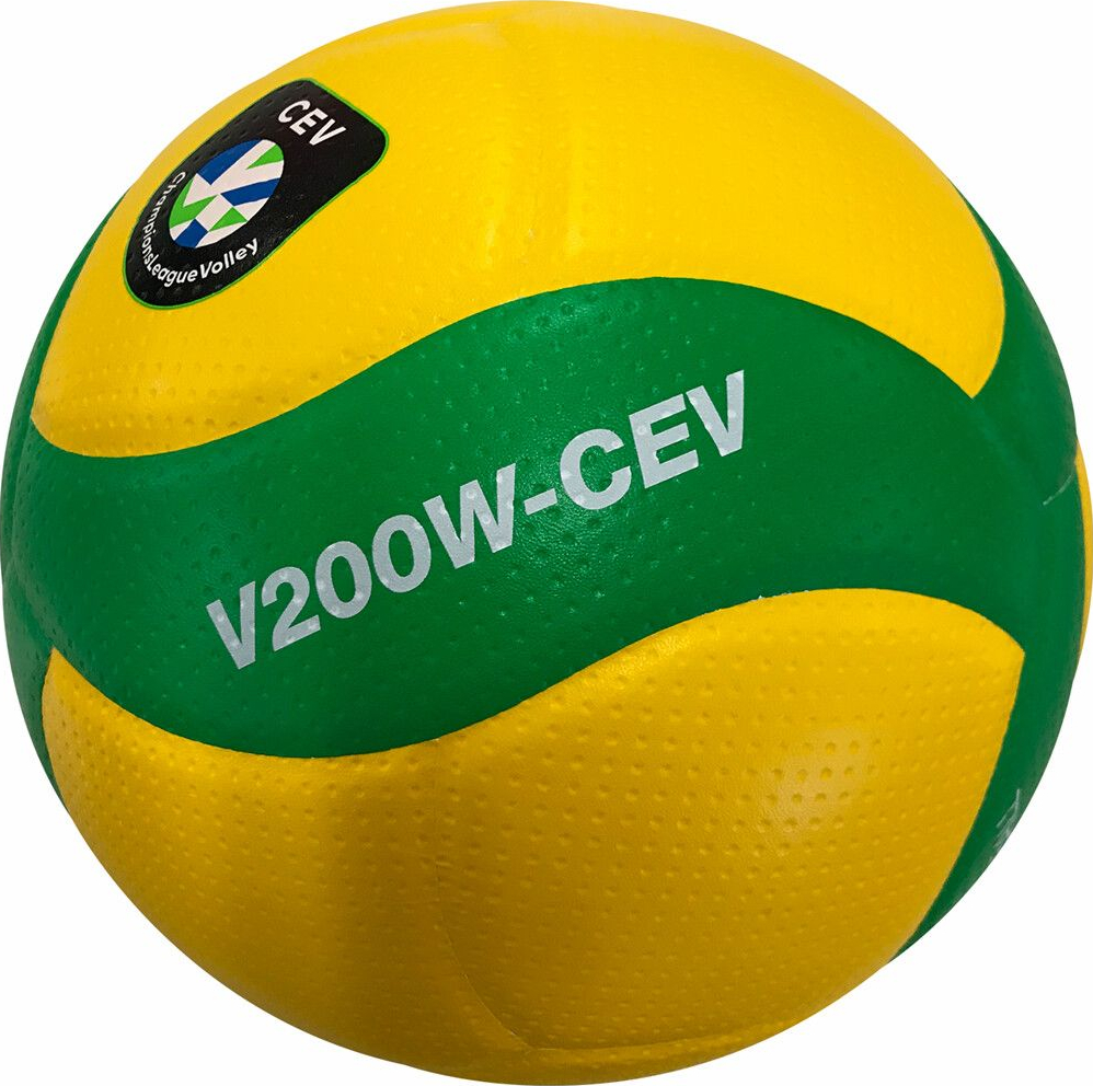 Gelb-grüner Volleyball V200W-CEV mit CEV-Logo