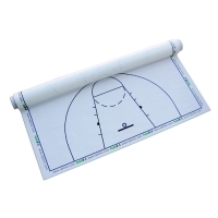 Scheda tattica di pallacanestro aperta su sfondo bianco