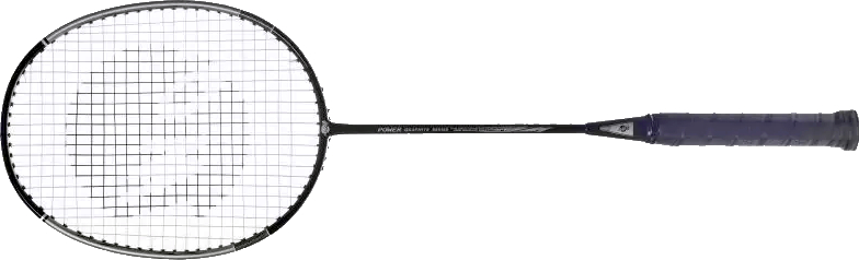 Schwarzer Badmintonschläger mit lila Griff, geeignet für Training und Wettkampf