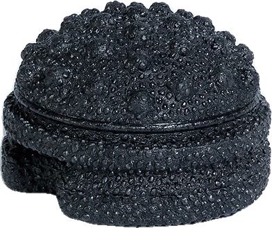 Kleine schwarze Schmuckschatulle aus Harz mit strukturierter Oberfläche